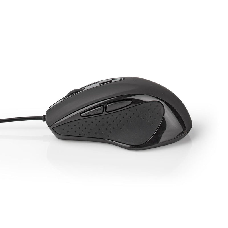 Nedis MSWD400BK Bekabelde Muis 800 / 1200 / 2400 / 3200 Dpi 6 Knoppen Zwart