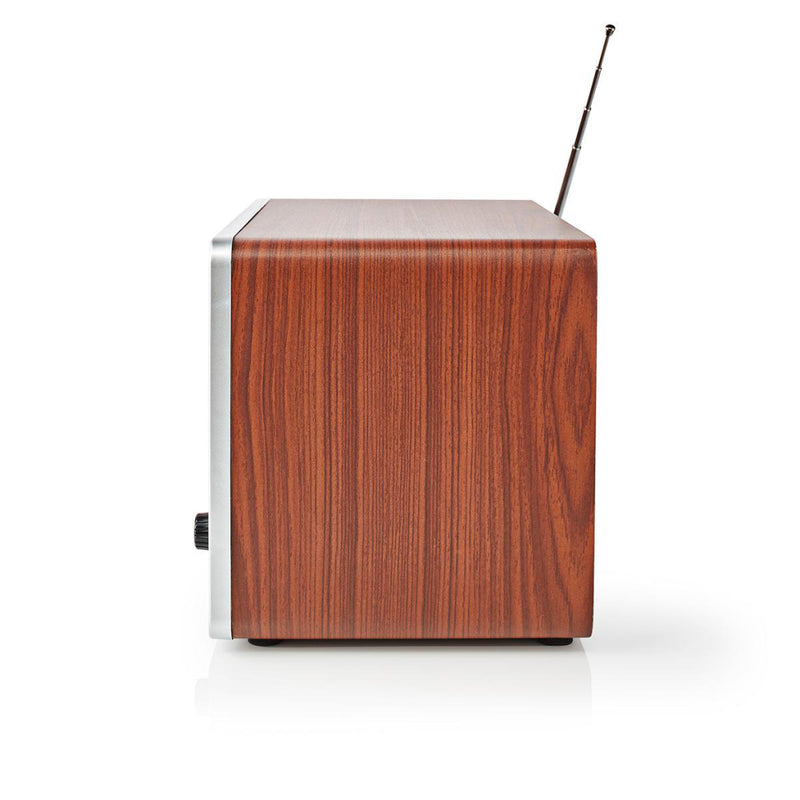 Nedis RDFM5200BN Fm-radio 12 W Fm Bluetooth® Klok- En Alarmfunctie Bruin / Zwart