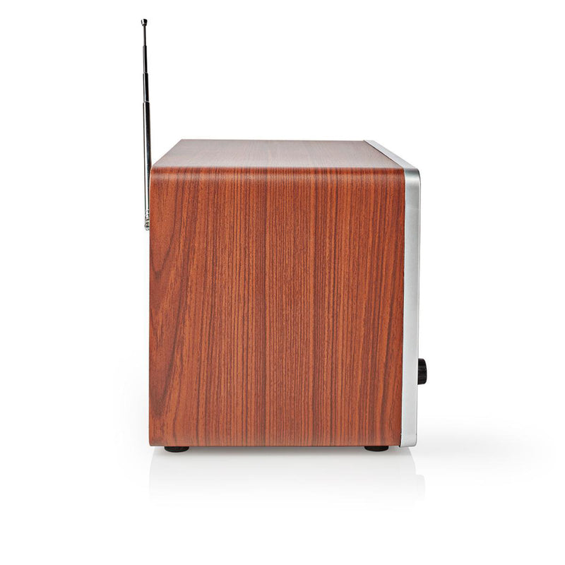 Nedis RDFM5200BN Fm-radio 12 W Fm Bluetooth® Klok- En Alarmfunctie Bruin / Zwart