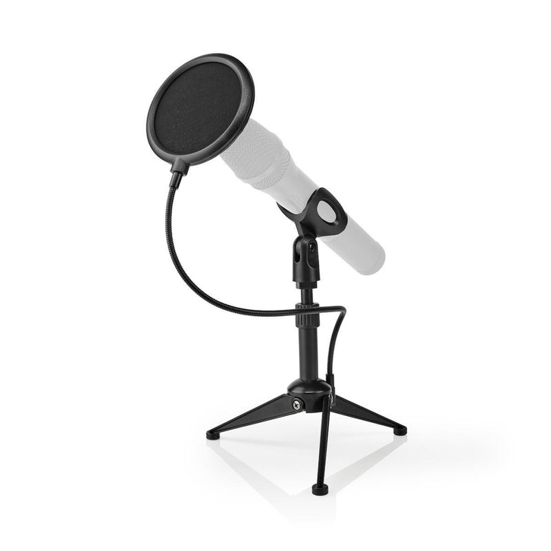 Nedis MPST01BK Microfoon-tafelstatief Verstelbare Hoogte Pop-filter 2 Houders Meegeleverd Zwart