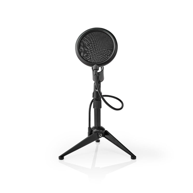 Nedis MPST01BK Microfoon-tafelstatief Verstelbare Hoogte Pop-filter 2 Houders Meegeleverd Zwart