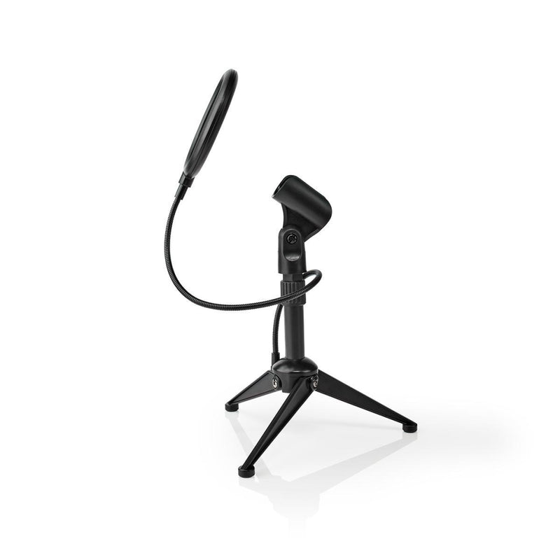 Nedis MPST01BK Microfoon-tafelstatief Verstelbare Hoogte Pop-filter 2 Houders Meegeleverd Zwart