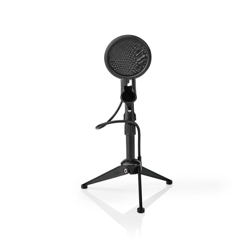 Nedis MPST01BK Microfoon-tafelstatief Verstelbare Hoogte Pop-filter 2 Houders Meegeleverd Zwart