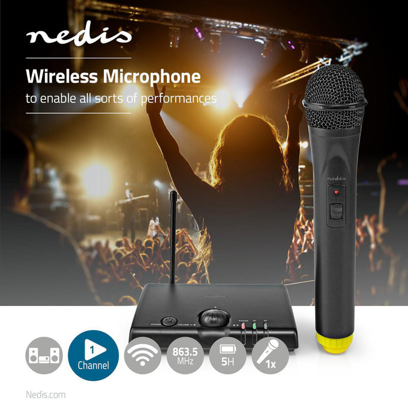 Nedis MPWL500BK Draadloze Microfoonset 1 Microfoon Cardioïde 40 Hz - 15 Khz 1500 Ohm -97 Db Volumeb