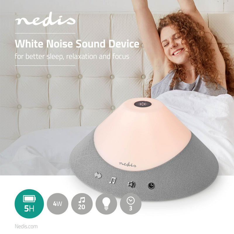 Nedis SLAD100GY White Noise Sound Apparaat Betere Slaap + Focus + Timer