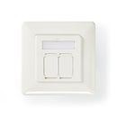 Nedis CCGP89250IV Netwerkwandcontactdoos Cat 6a 2x Rj45 Female - Vlakke Montage Ivoor