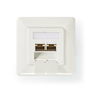 Nedis CCGP89250IV Netwerkwandcontactdoos Cat 6a 2x Rj45 Female - Vlakke Montage Ivoor
