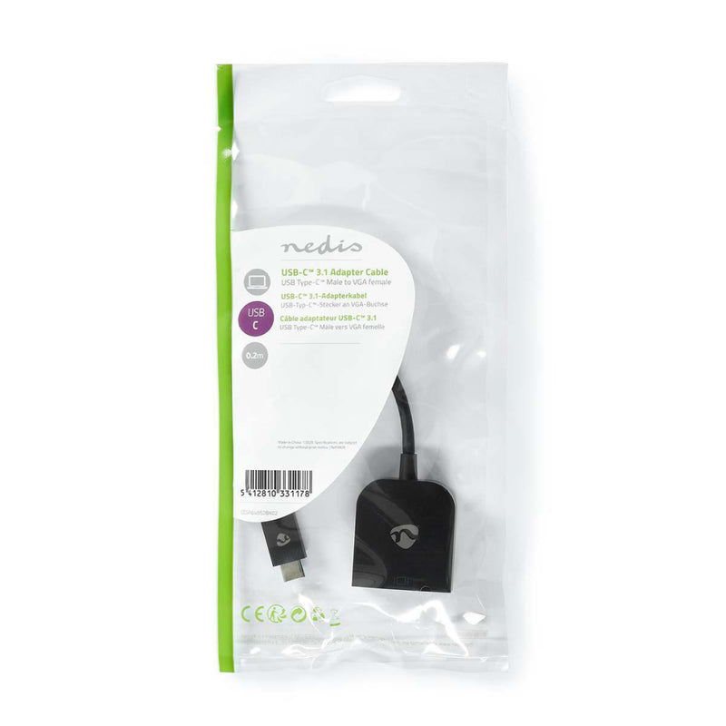 Nedis CCGP64852BK02 Usb-adapter Usb 3.2 Gen 1 Usb Type-c&trade; Male Vga Female 15p 5 Gbps 0.20 M R
