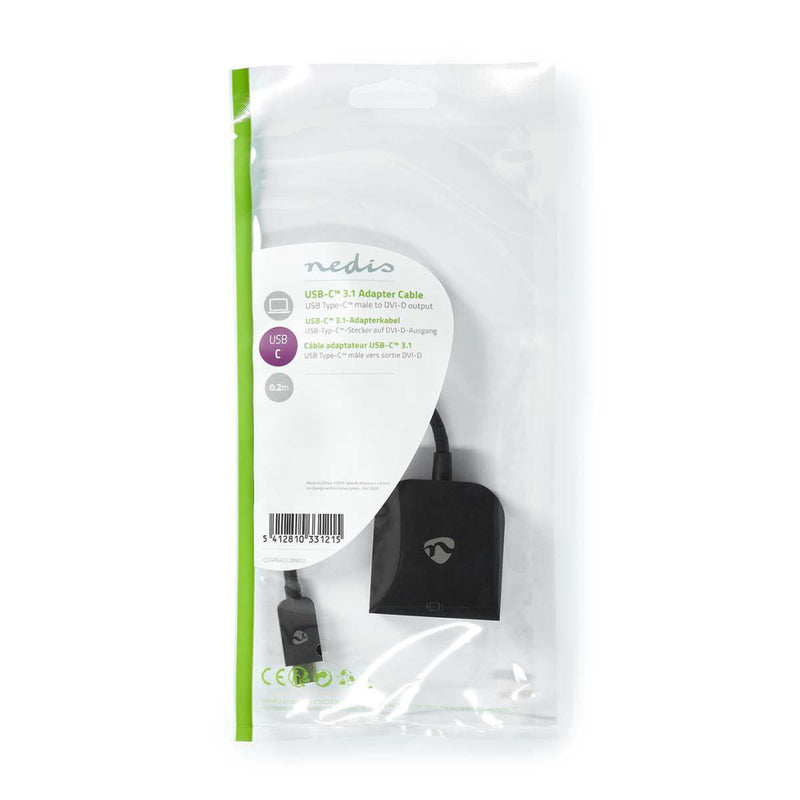 Nedis CCGP64552BK02 Usb-adapter Usb 3.2 Gen 1 Usb Type-c&trade; Male Dvi-d 24+1-pins Female 0.20 M