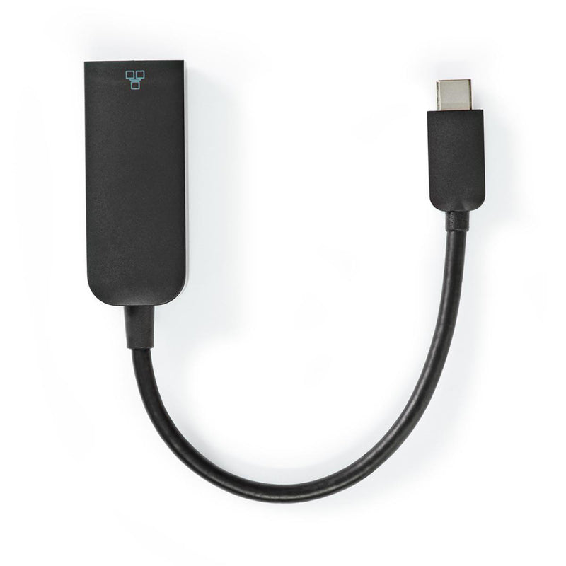 Nedis CCGP64952BK02 Usb-adapter Usb 3.2 Gen 1 Usb Type-c&trade; Male Rj45 Female 0.20 M Rond Vernik