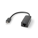 Nedis CCGP64952BK02 Usb-adapter Usb 3.2 Gen 1 Usb Type-c&trade; Male Rj45 Female 0.20 M Rond Vernik