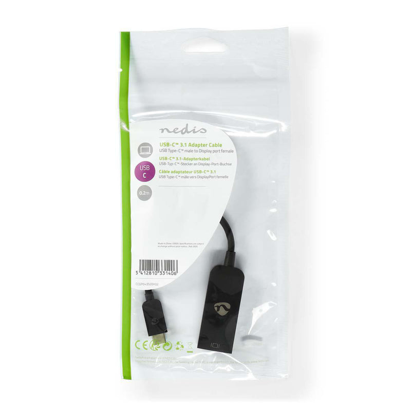 Nedis CCGP64352BK02 Usb-adapter Usb 3.2 Gen 1 Usb Type-c&trade; Male Displayport Female 0.20 M Rond