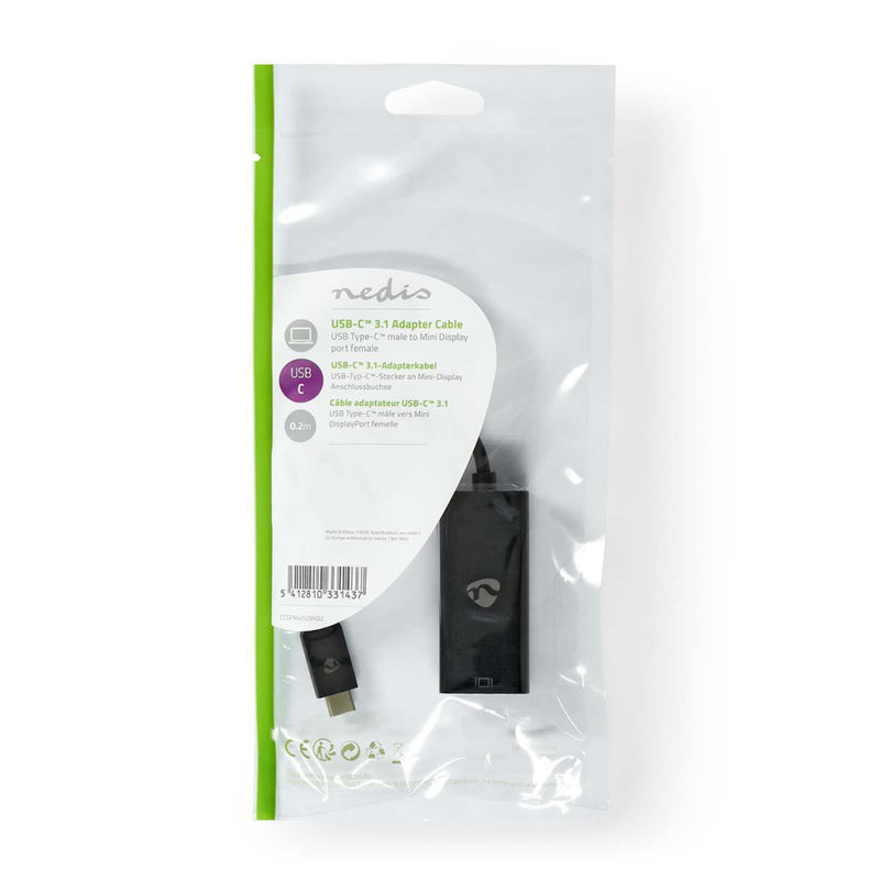 Nedis CCGP64452BK02 Usb-adapter Usb 3.2 Gen 1 Usb Type-c&trade; Male Mini Displayport 0.20 M Rond V