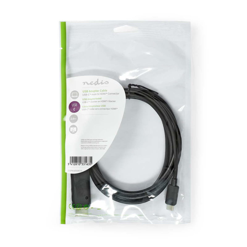 Nedis CCGP64655BK20 Usb-adapter Usb 3.2 Gen 1 Usb Type-c&trade; Male Hdmi&trade; Connector 2.00 M R