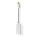 Nedis CCTB61950AL02 Usb-adapter Usb 3.2 Gen 1 Usb Type-a Rj45 Female Verguld Recht 0.20 M Rond Gebr