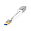 Nedis CCTB61950AL02 Usb-adapter Usb 3.2 Gen 1 Usb Type-a Rj45 Female Verguld Recht 0.20 M Rond Gebr