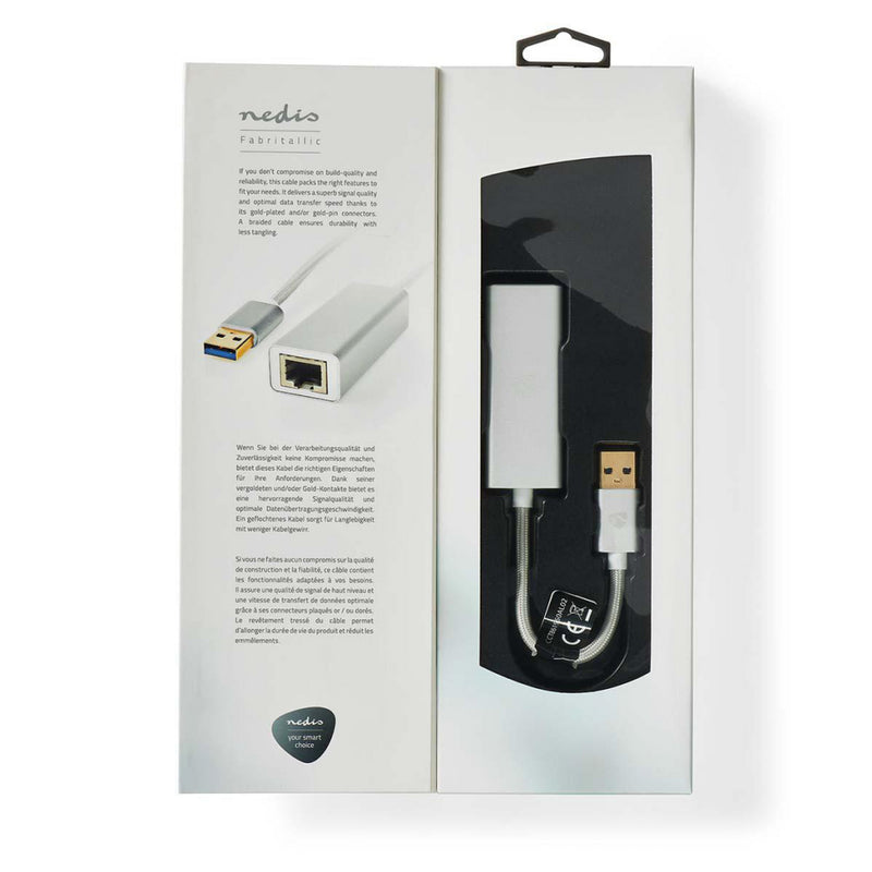 Nedis CCTB61950AL02 Usb-adapter Usb 3.2 Gen 1 Usb Type-a Rj45 Female Verguld Recht 0.20 M Rond Gebr