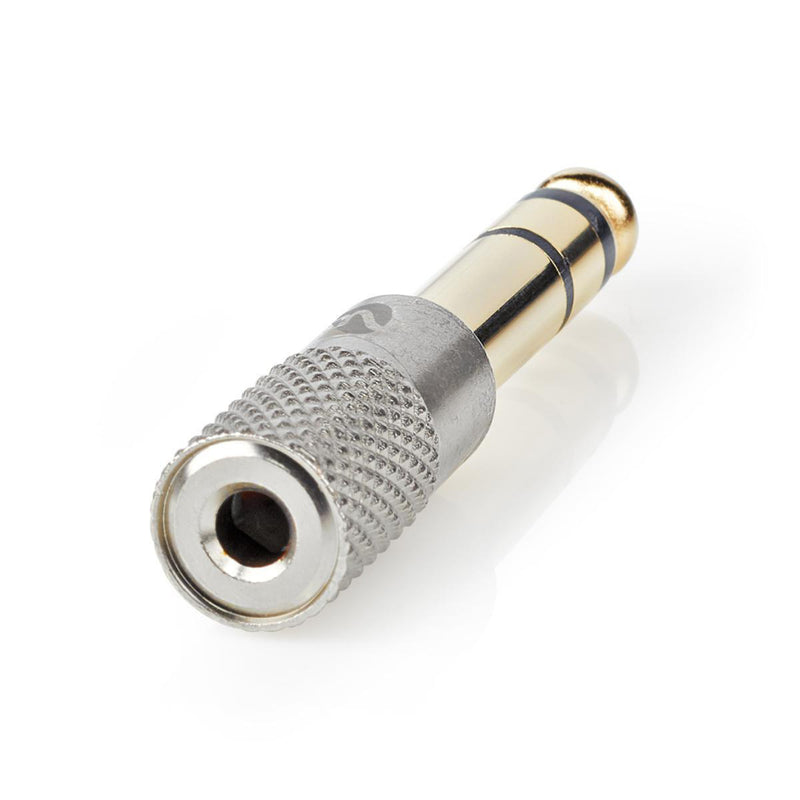 Nedis CATB23930GD Stereo-audioadapter 6,35 Mm Male 3,5 Mm Female Verguld Recht Aluminium Goud / Met
