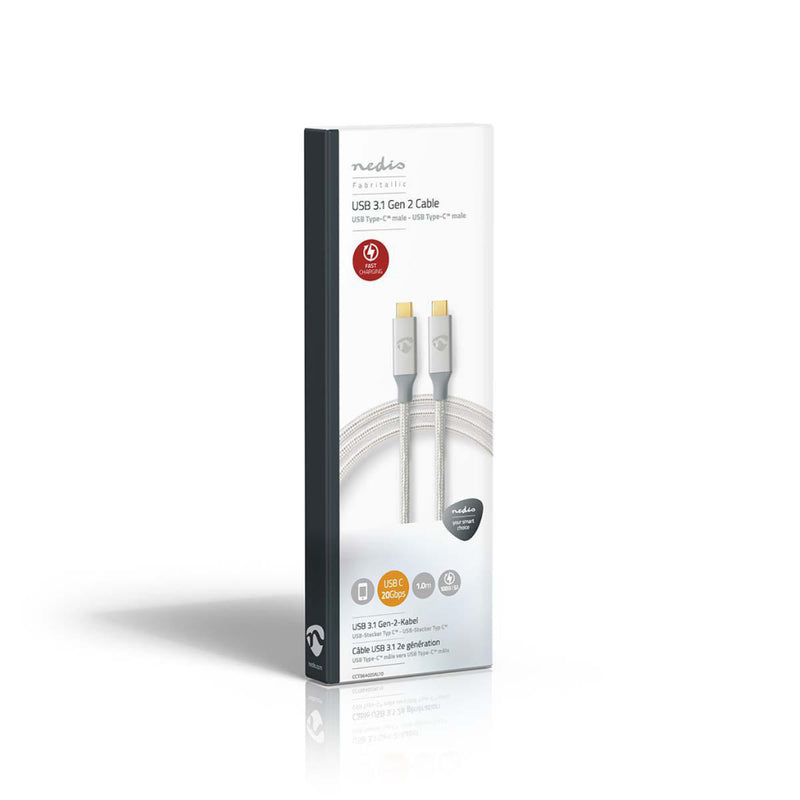 Nedis CCTB64020AL10 Usb-kabel Usb 3.2 Gen 2x2 Usb Type-c&trade; Male Usb Type-c&trade; Male 20 Mbps