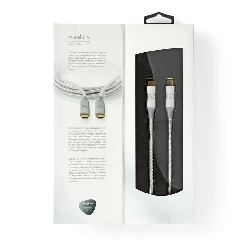 Nedis CCTB64020AL20 Usb-kabel Usb 3.2 Gen 2x2 Usb Type-c&trade; Male Usb Type-c&trade; Male 20 Gbps