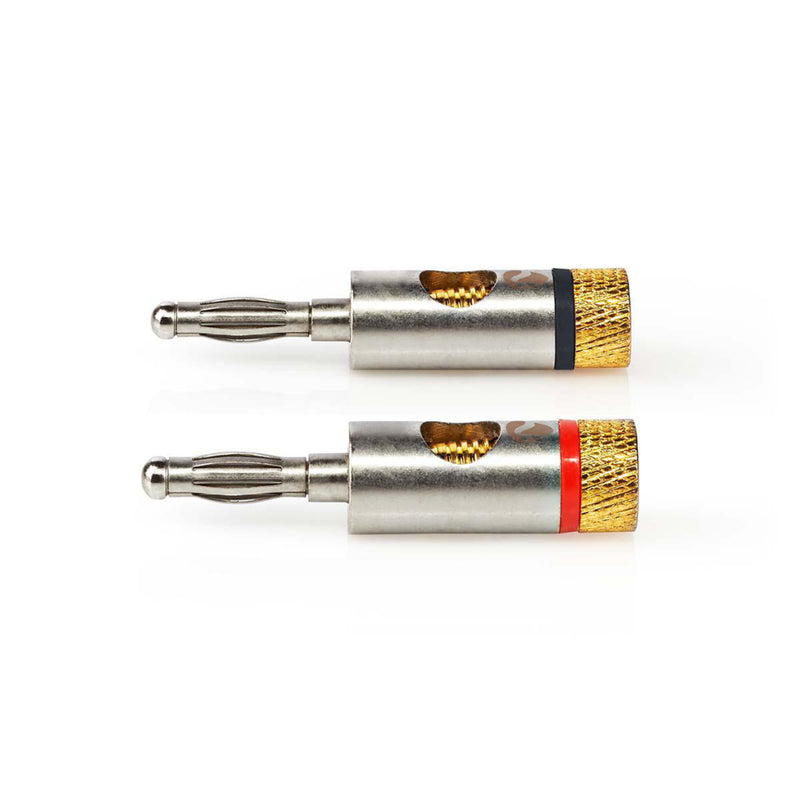 Nedis CATB26900GD Banana Connector Banana Male Goud Verguld 2 Stuks Aluminium Metaal