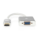 Nedis CCTB34900AL02 Vga-adapter Hdmi&trade; Connector Vga Female 15p Verguld Recht Aluminium Zilver