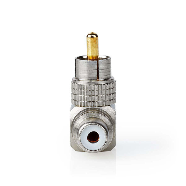 Nedis CATB24920GD Mono-audioadapter Rca Male Rca Female Verguld 90&deg; Gehoekt Metaal Gunmetal / M