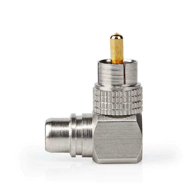 Nedis CATB24920GD Mono-audioadapter Rca Male Rca Female Verguld 90&deg; Gehoekt Metaal Gunmetal / M