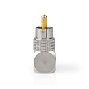 Nedis CATB24920GD Mono-audioadapter Rca Male Rca Female Verguld 90&deg; Gehoekt Metaal Gunmetal / M