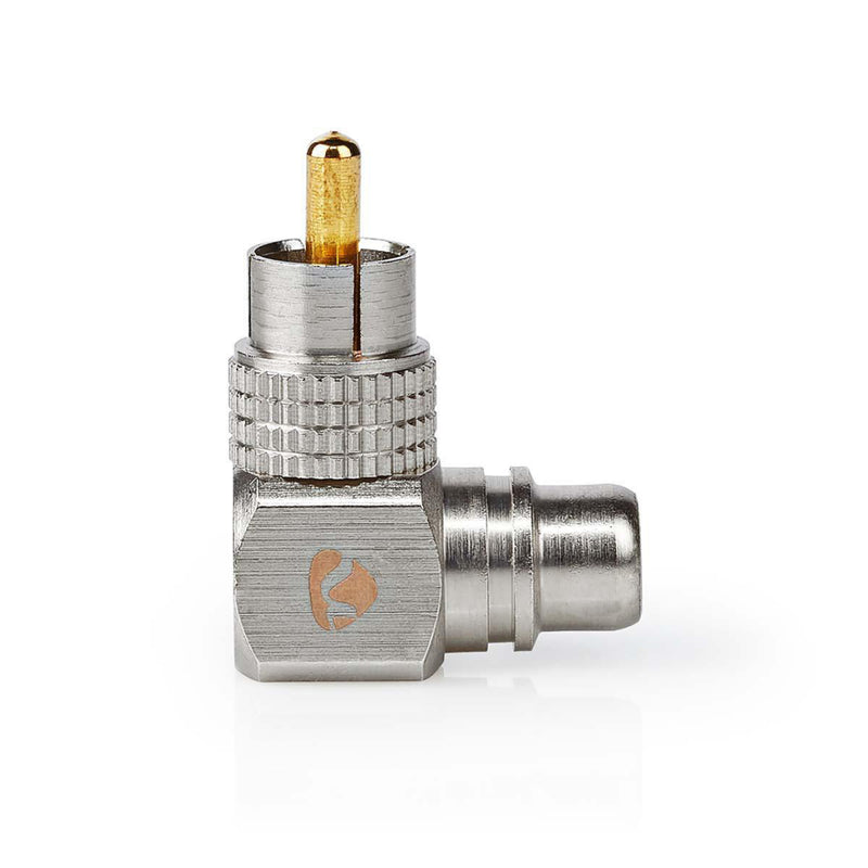 Nedis CATB24920GD Mono-audioadapter Rca Male Rca Female Verguld 90&deg; Gehoekt Metaal Gunmetal / M