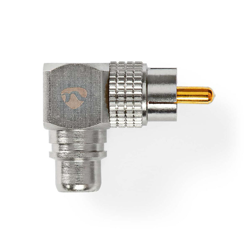 Nedis CATB24920GD Mono-audioadapter Rca Male Rca Female Verguld 90&deg; Gehoekt Metaal Gunmetal / M
