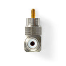 Nedis CATB24920GD Mono-audioadapter Rca Male Rca Female Verguld 90&deg; Gehoekt Metaal Gunmetal / M