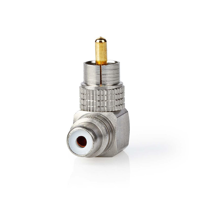 Nedis CATB24920GD Mono-audioadapter Rca Male Rca Female Verguld 90&deg; Gehoekt Metaal Gunmetal / M