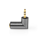 Nedis CATB22975GY Stereo-audioadapter 3,5 Mm Male 3,5 Mm Female Verguld Recht Metaal Goud / Gunmeta