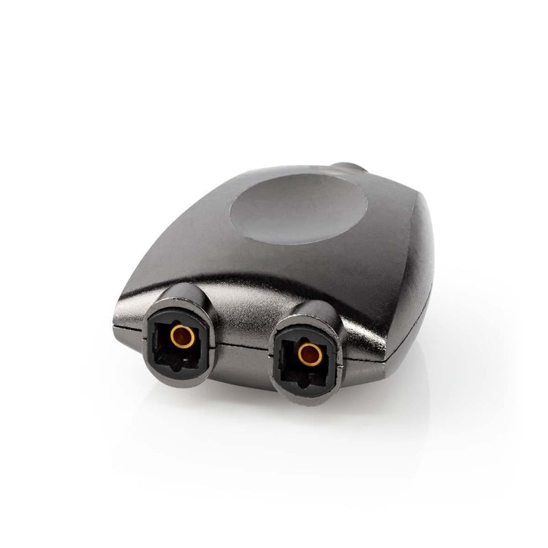 Nedis CATB25940GY Toslink-adapter Toslink Female 2x Toslink Female Splitter Aluminium Gun Metal Gri