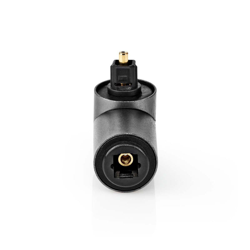 Nedis CATB25920GY &reg; Optical Audio Adapter Toslink Male - Toslink Female 90&deg; Angled Aluminiu