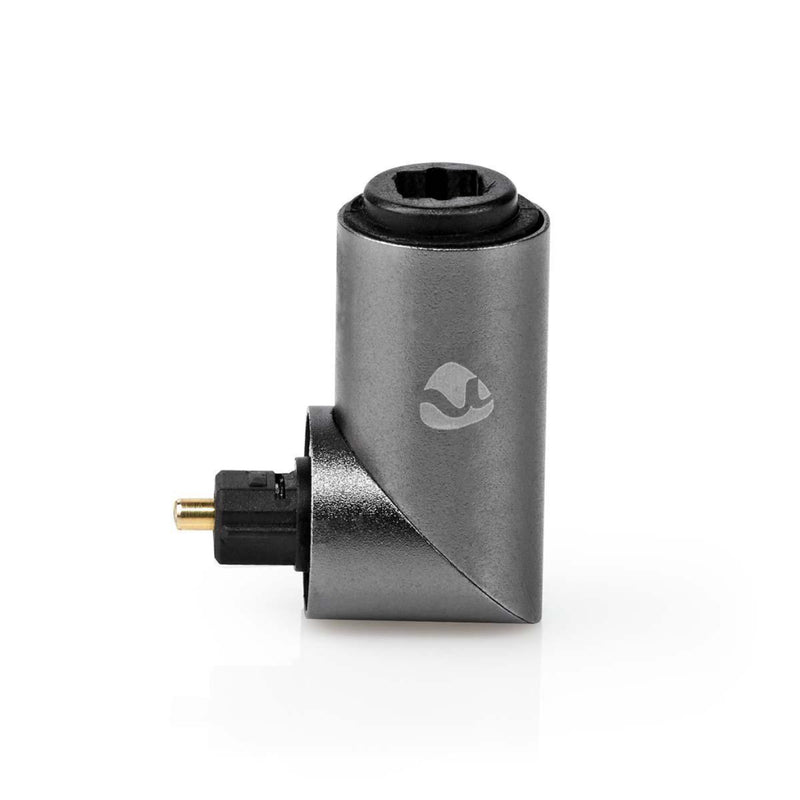 Nedis CATB25920GY &reg; Optical Audio Adapter Toslink Male - Toslink Female 90&deg; Angled Aluminiu