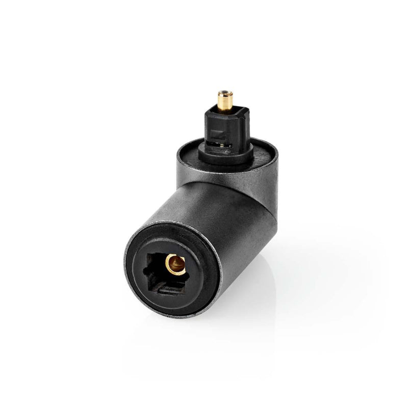 Nedis CATB25920GY &reg; Optical Audio Adapter Toslink Male - Toslink Female 90&deg; Angled Aluminiu