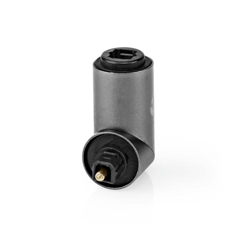 Nedis CATB25920GY &reg; Optical Audio Adapter Toslink Male - Toslink Female 90&deg; Angled Aluminiu