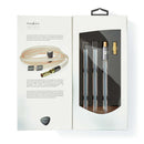 Nedis ANFMTB105GY20 Fm Dipool Antenne Set Iec (coax) + Coax Adapter: Male - Male 2.0 M Transparant