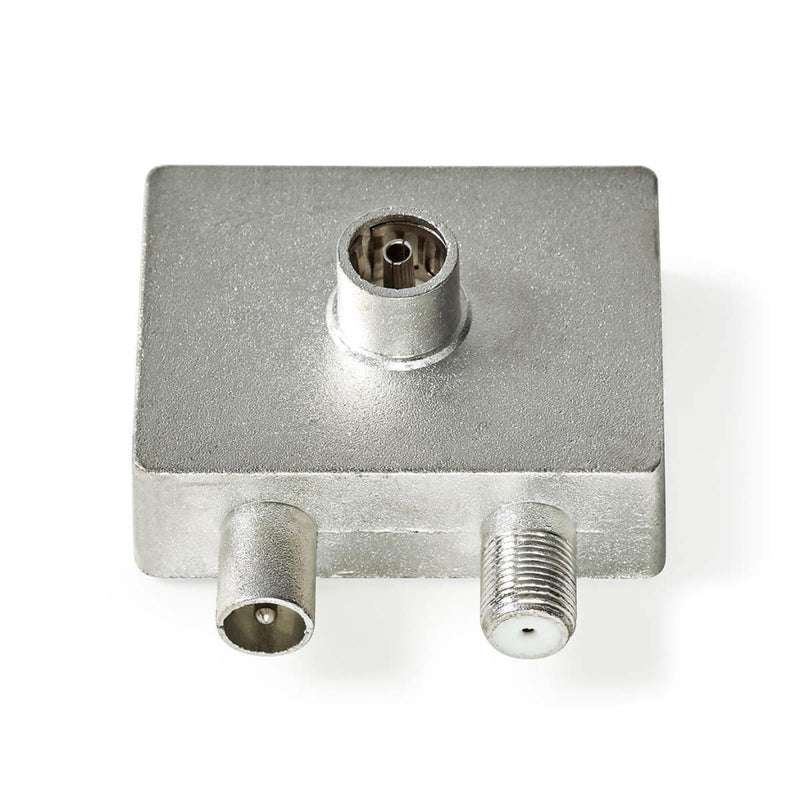 Nedis CSGP40970ME Satelliet- En Antenne-adapter F-female / Iec (coax) Male Iec (coax) Female Vernik