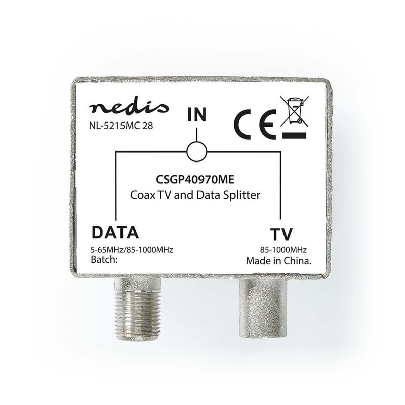 Nedis CSGP40970ME Satelliet- En Antenne-adapter F-female / Iec (coax) Male Iec (coax) Female Vernik
