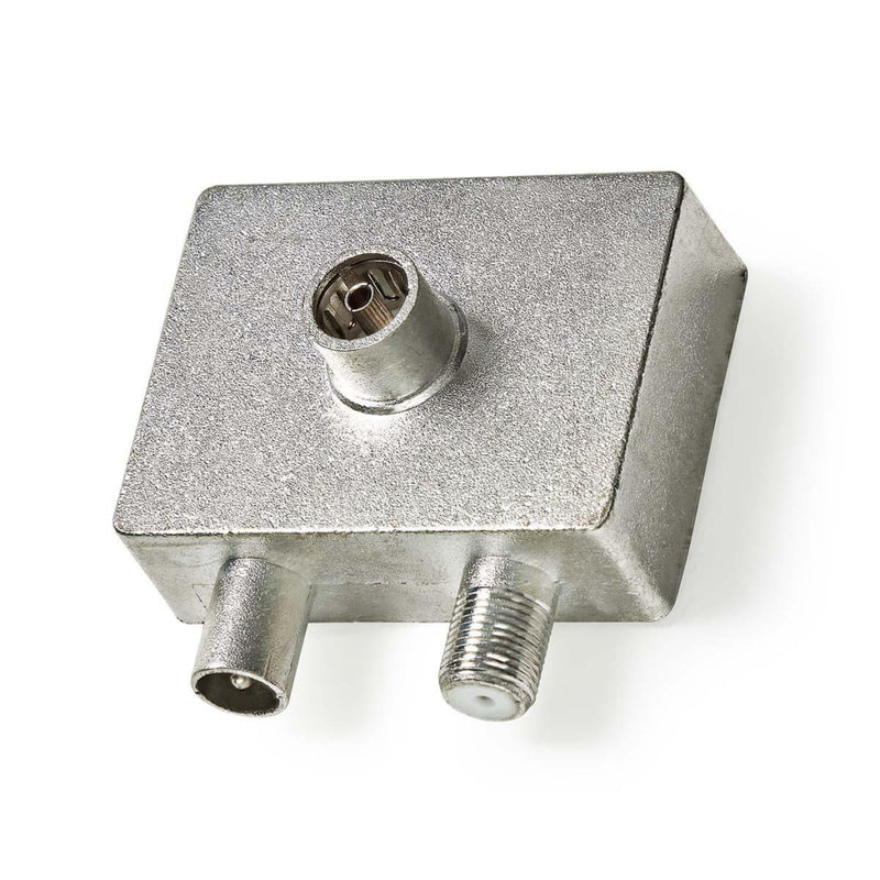 Nedis CSGP40970ME Satelliet- En Antenne-adapter F-female / Iec (coax) Male Iec (coax) Female Vernik