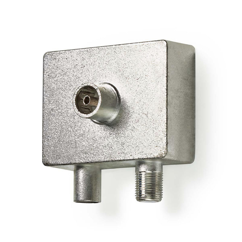 Nedis CSGP40970ME Satelliet- En Antenne-adapter F-female / Iec (coax) Male Iec (coax) Female Vernik