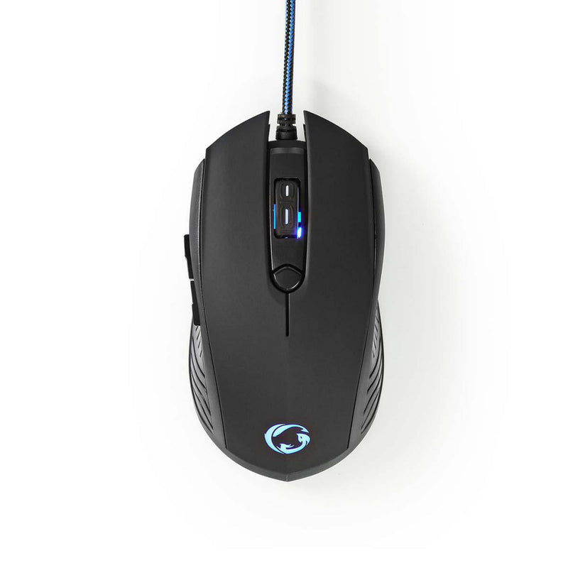 Nedis GCK41100BKES Gaming Combo Kit 4-in-1 Toetsenbord, Koptelefoon, Muis En Muismat Blauw / Zwart