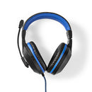 Nedis GCK41100BKES Gaming Combo Kit 4-in-1 Toetsenbord, Koptelefoon, Muis En Muismat Blauw / Zwart
