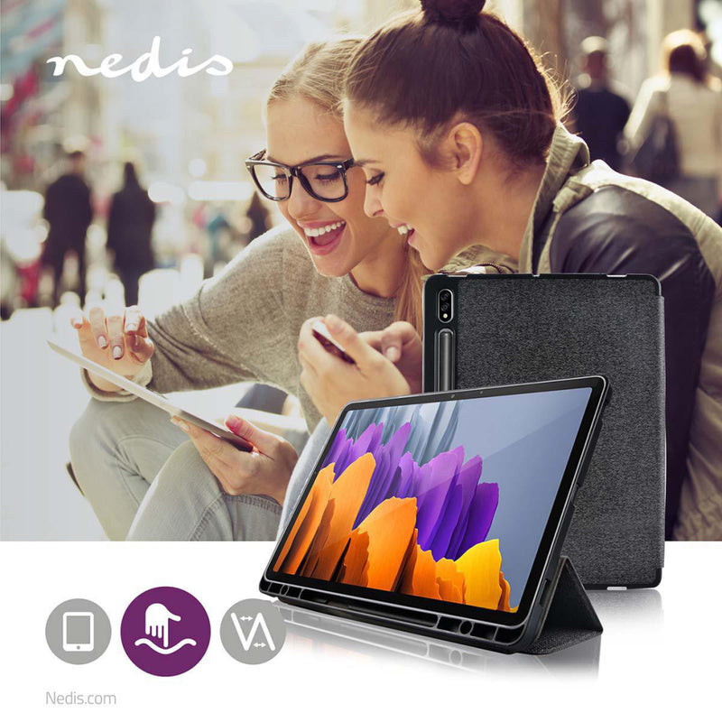Nedis TCVR10007GY Tablet Folio Case Gebruikt Voor: Samsung Galaxy Tab S7 Auto-wake-functie Grijs/zw