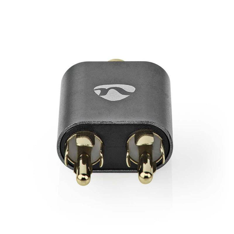Nedis CATB22255AL Stereo-audioadapter 2x Rca Male 3,5 Mm Female Verguld Recht Aluminium Gunmetal 1
