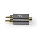 Nedis CATB22255AL Stereo-audioadapter 2x Rca Male 3,5 Mm Female Verguld Recht Aluminium Gunmetal 1