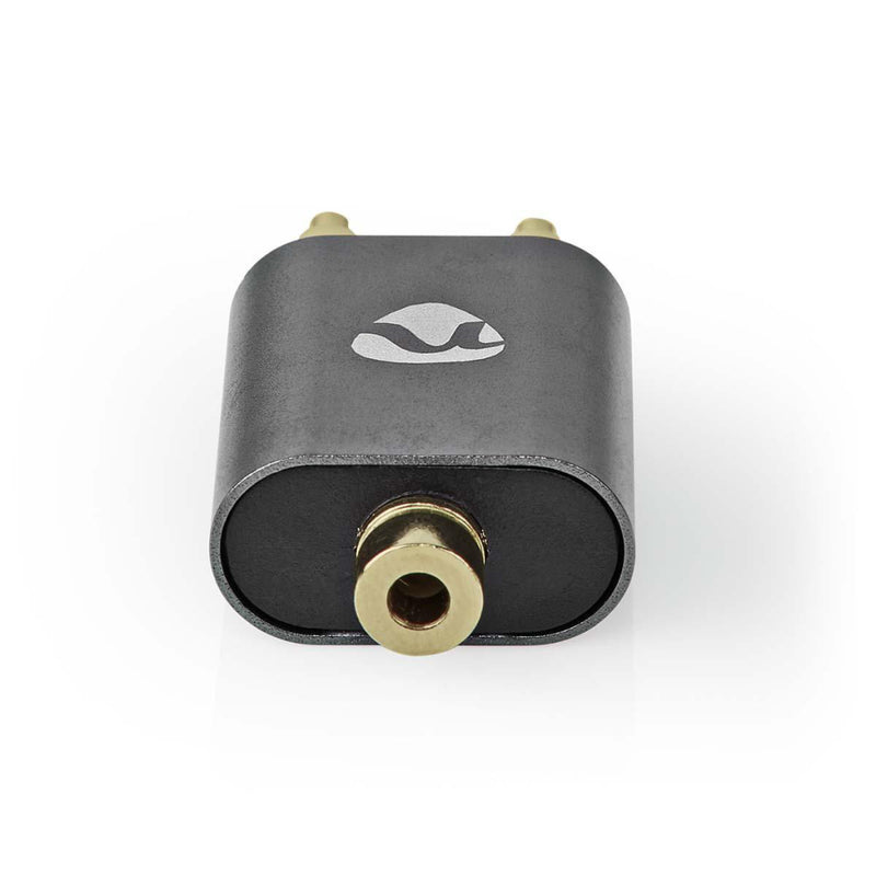 Nedis CATB22255AL Stereo-audioadapter 2x Rca Male 3,5 Mm Female Verguld Recht Aluminium Gunmetal 1